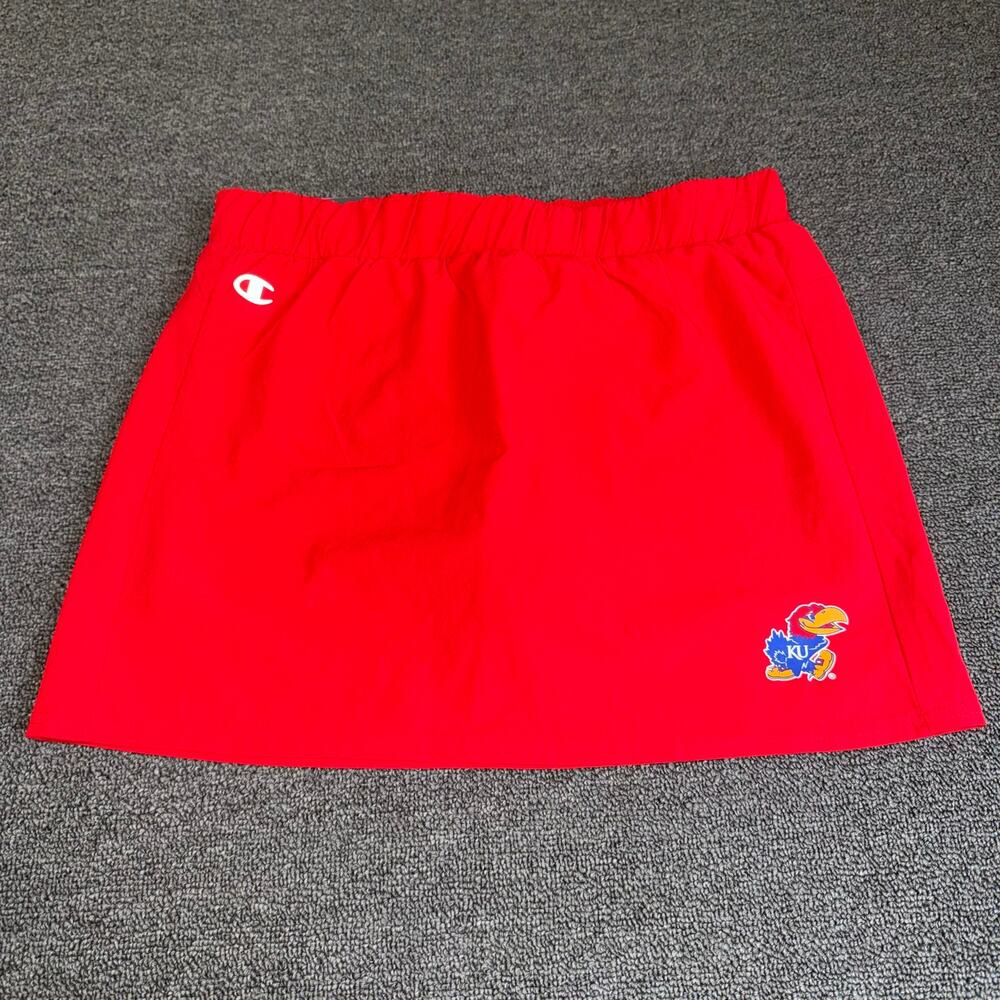 Champion Kansas Jayhawks Skort Skirt Women Small Red Stretch Athletic Tennis
